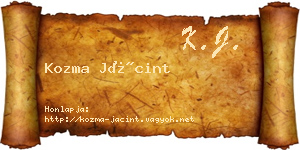 Kozma Jácint névjegykártya